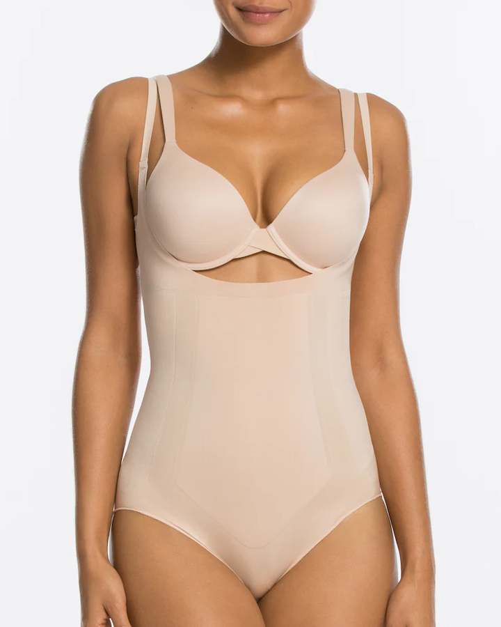 Oncore Open Bust Panty Bodysuit Soft Nude