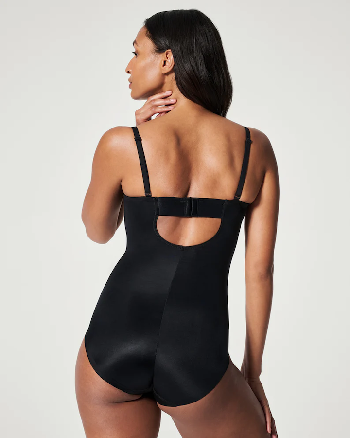 Suit Your Fancy Strapless Cupped Panty Bodysuit Very Black