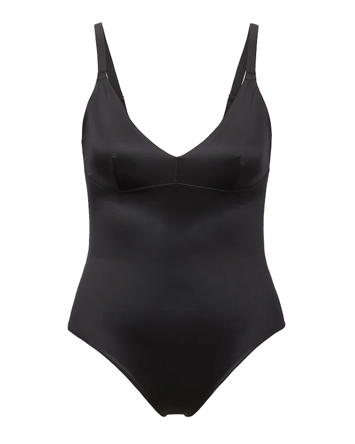 Shaping Satin Thong Bodysuit Very Black