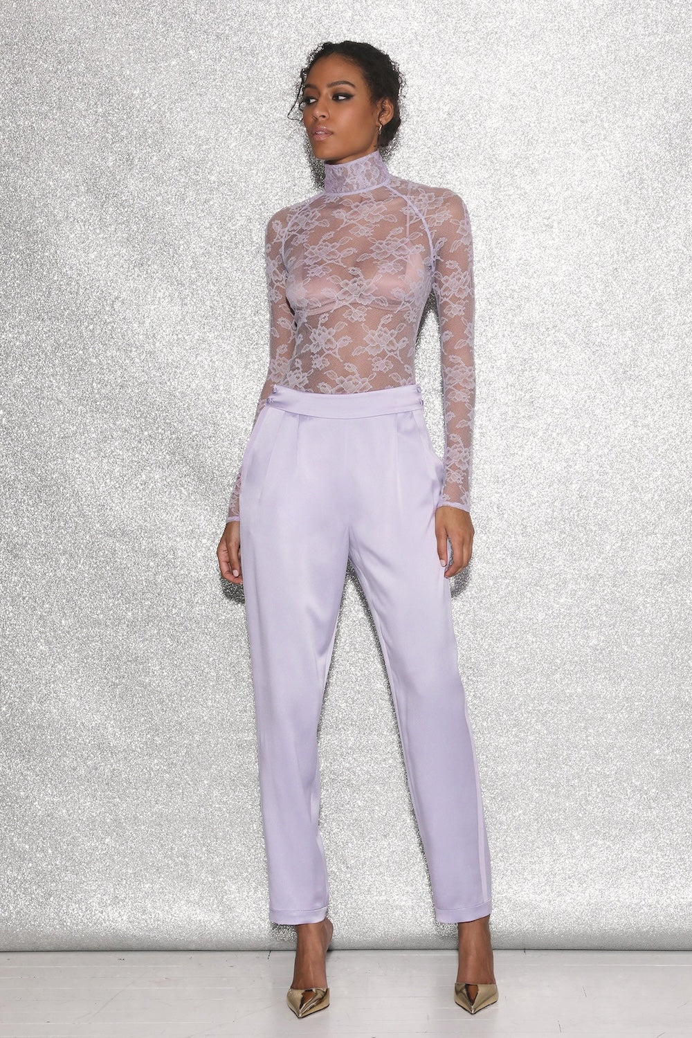 High Neck Lace Bodysuit Thistle