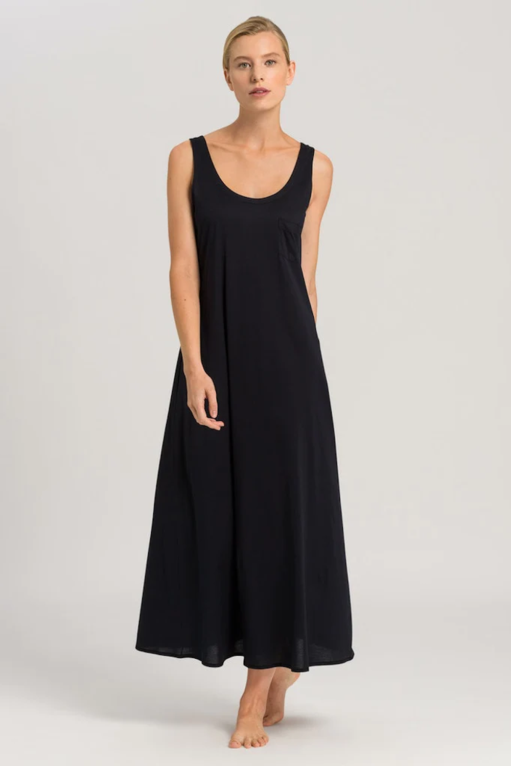 Cotton Deluxe Sleeveless Nightdress Black