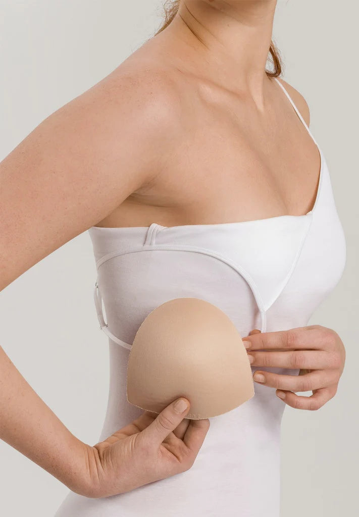 Cotton Seamless Spaghetti Top Padded White