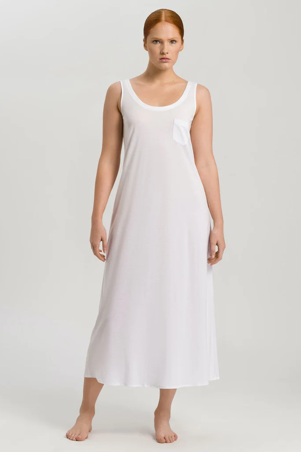 Cotton Deluxe Sleeveless Nightdress White