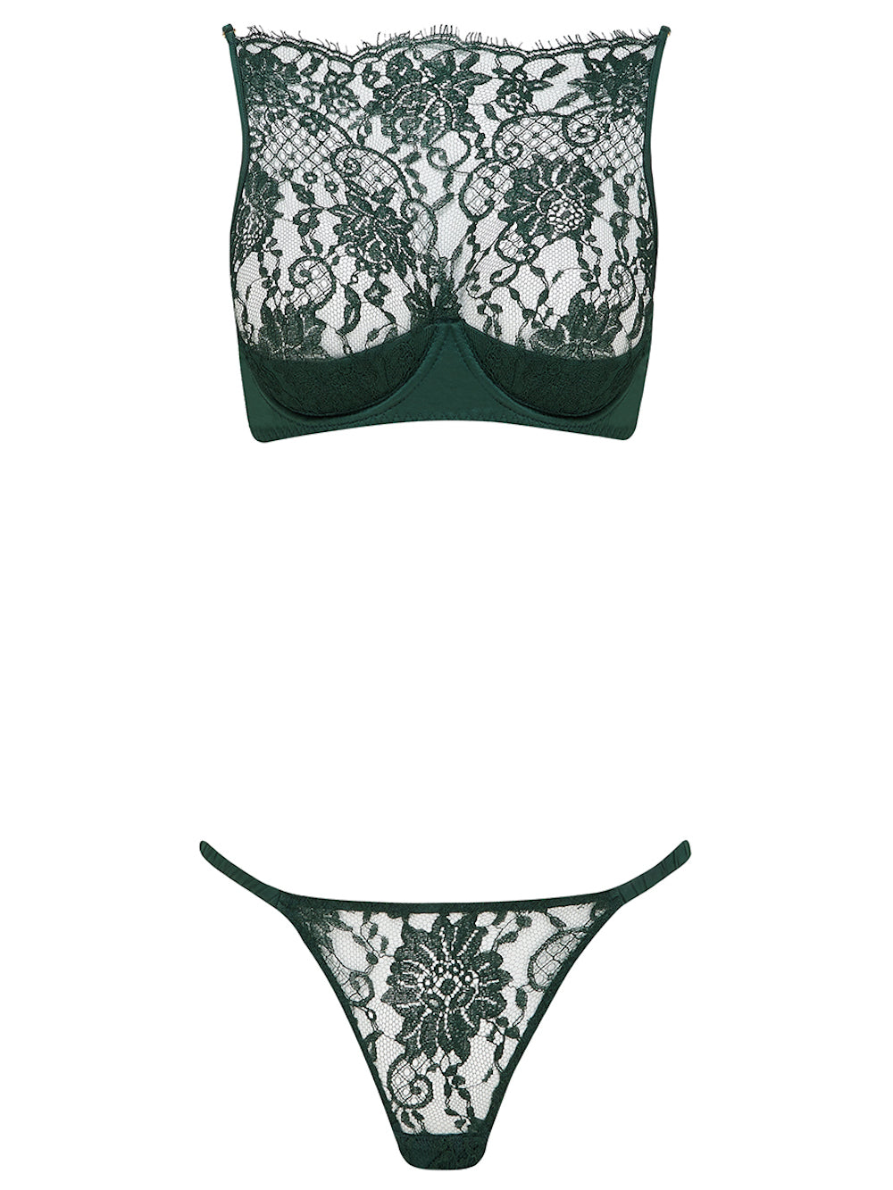 Hera High Neck Balconette Bra Deep Green