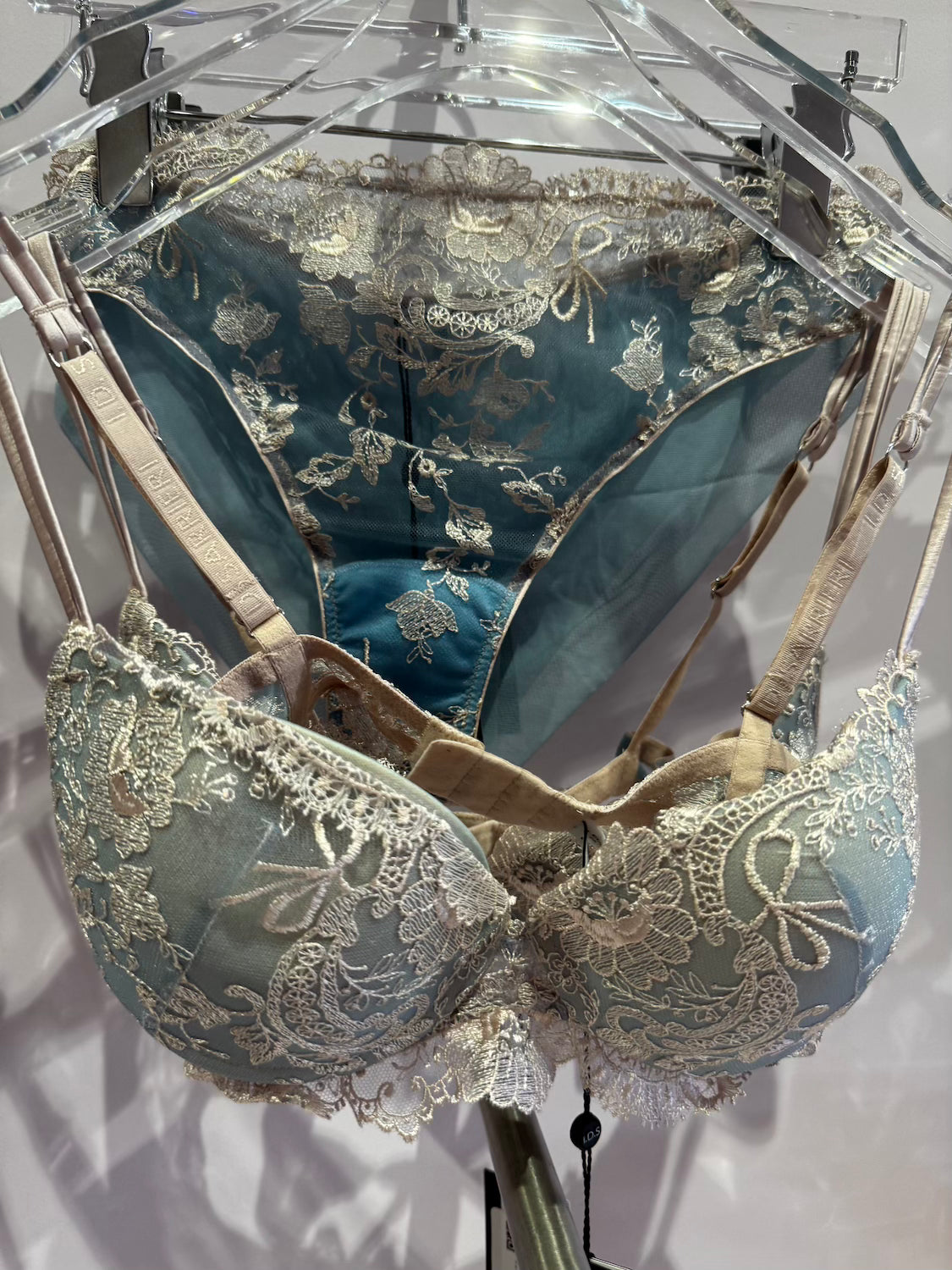 Florence Padded Push Up Bra in Pale Blue