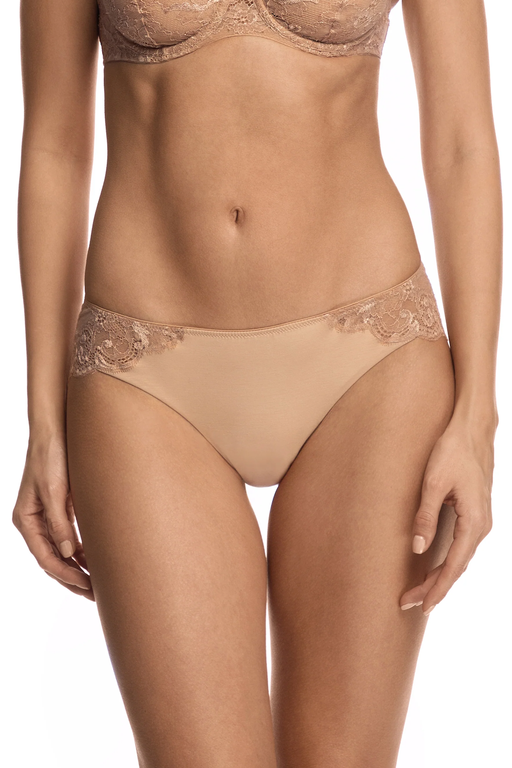 Anna Lace Detail Brief in Beige