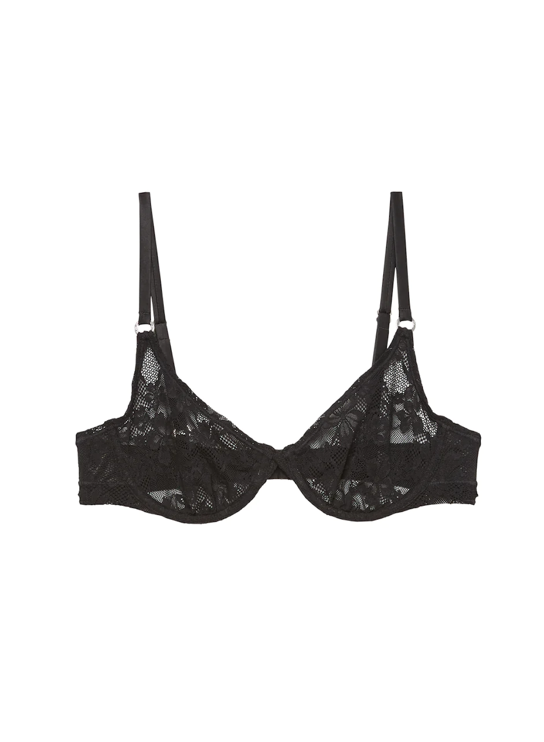 Le Stretch Multifit Lace Unlined Demi Bra Black