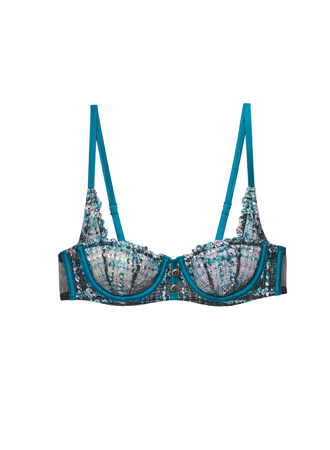Gabrielle Embroidery Balconette Aquamarine