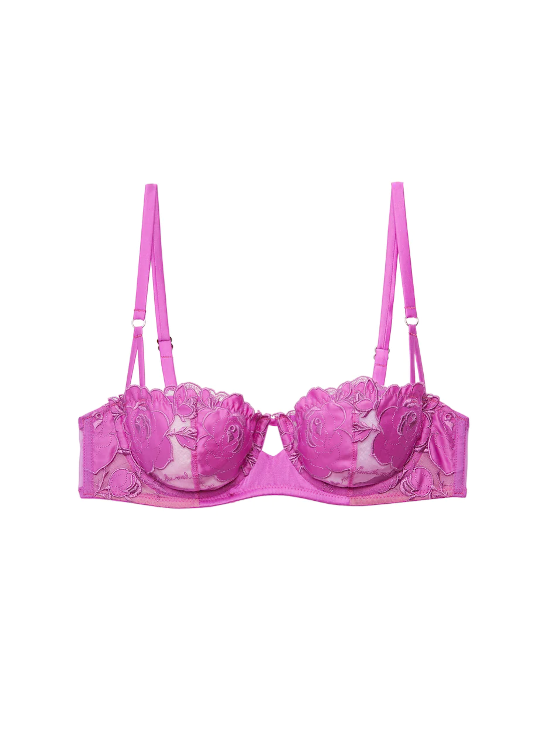 Rose Logo Embroidery Balconette Pink Iris